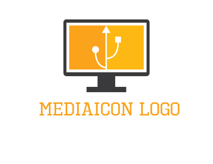 usb sign in computer logo