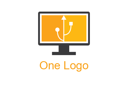 usb sign in computer logo