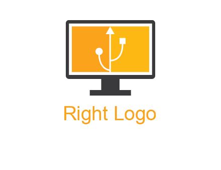 usb sign in computer logo