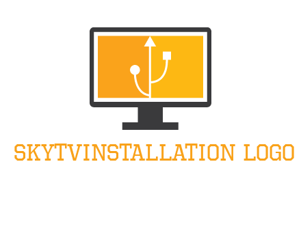 usb sign in computer logo