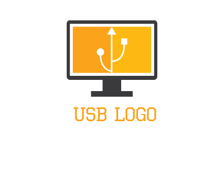 usb sign in computer logo