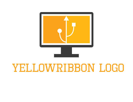 usb sign in computer logo