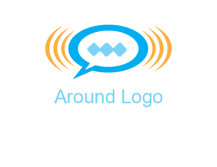 chat bubble in centre of waves logo