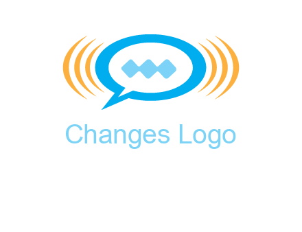 chat bubble in centre of waves logo