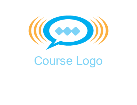 chat bubble in centre of waves logo