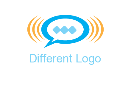 chat bubble in centre of waves logo