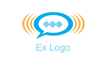 chat bubble in centre of waves logo
