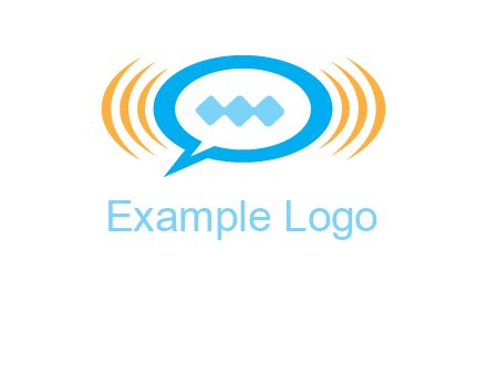 chat bubble in centre of waves logo