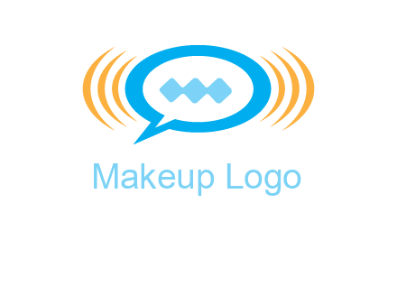 chat bubble in centre of waves logo