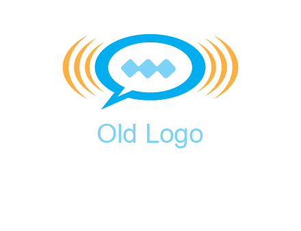 chat bubble in centre of waves logo