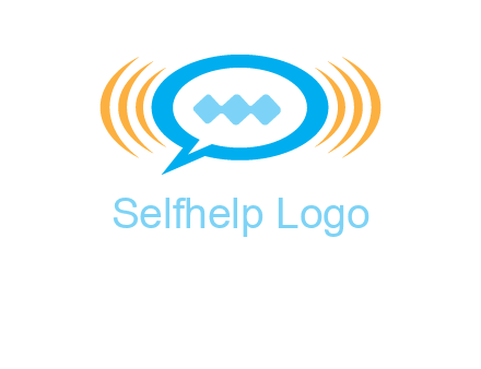 chat bubble in centre of waves logo