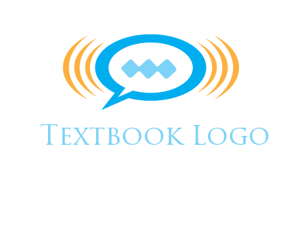 chat bubble in centre of waves logo