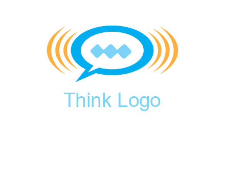 chat bubble in centre of waves logo