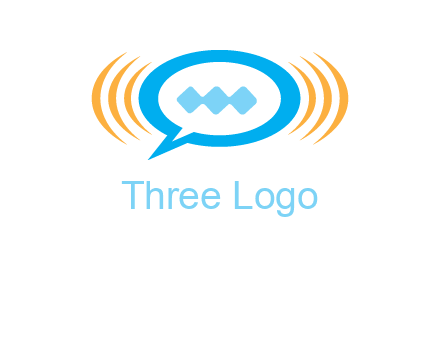 chat bubble in centre of waves logo