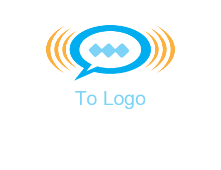 chat bubble in centre of waves logo
