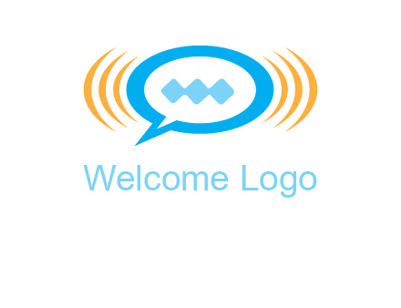 chat bubble in centre of waves logo