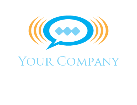 chat bubble in centre of waves logo