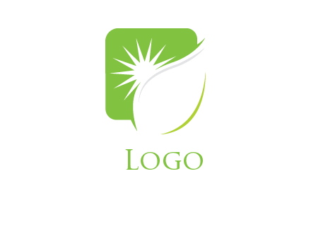 sun on abstract leaf logo