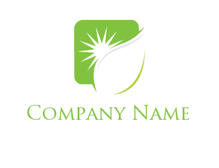 sun on abstract leaf logo