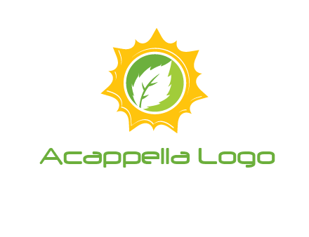 leaf in centre of sun logo