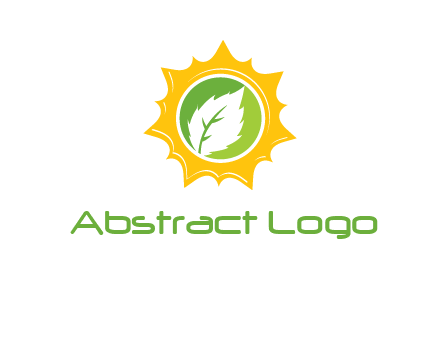 leaf in centre of sun logo