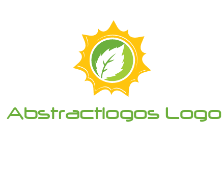 leaf in centre of sun logo