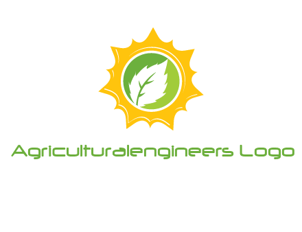leaf in centre of sun logo