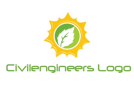 leaf in centre of sun logo