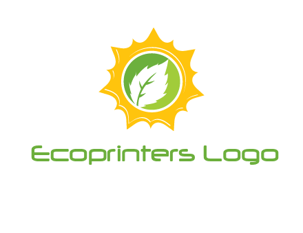 leaf in centre of sun logo