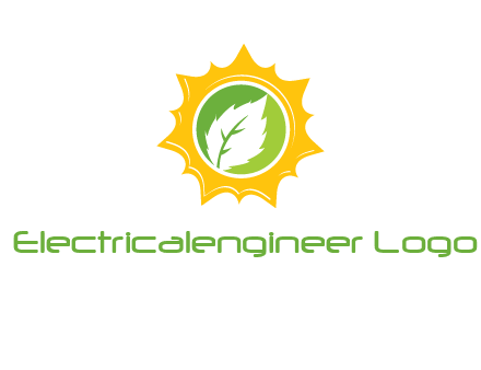 leaf in centre of sun logo