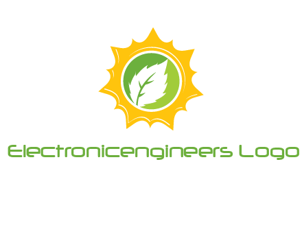 leaf in centre of sun logo