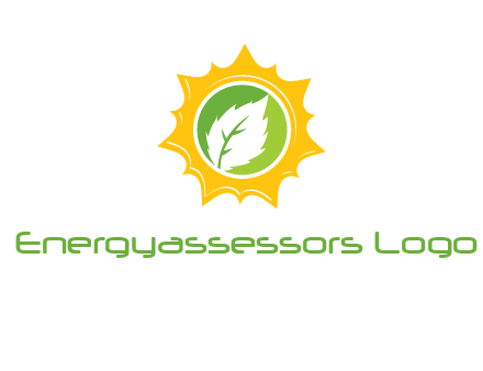 leaf in centre of sun logo