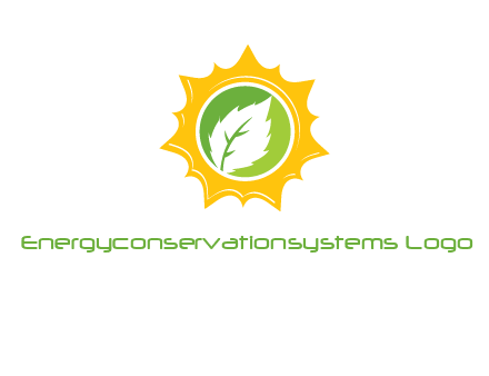 leaf in centre of sun logo