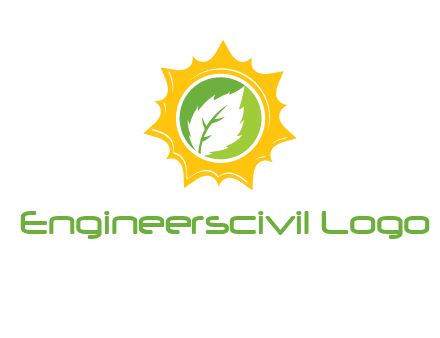 leaf in centre of sun logo