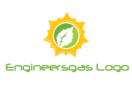 leaf in centre of sun logo