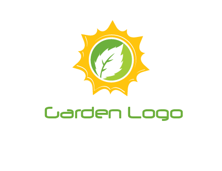 leaf in centre of sun logo