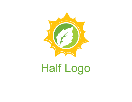 leaf in centre of sun logo
