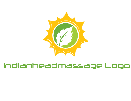 leaf in centre of sun logo