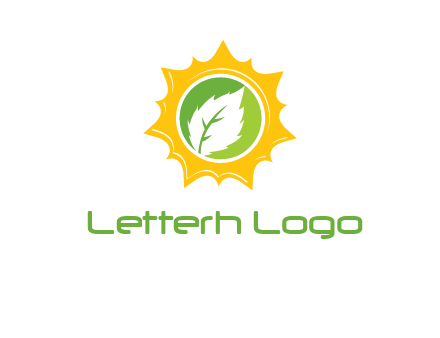 leaf in centre of sun logo