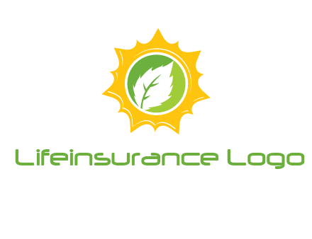 leaf in centre of sun logo