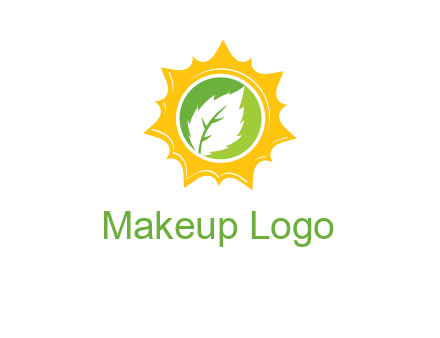 leaf in centre of sun logo