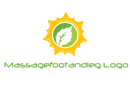 leaf in centre of sun logo
