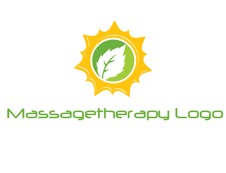 leaf in centre of sun logo