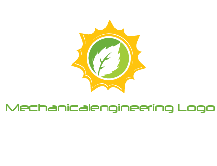 leaf in centre of sun logo