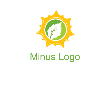 leaf in centre of sun logo