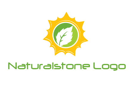 leaf in centre of sun logo