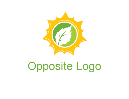 leaf in centre of sun logo