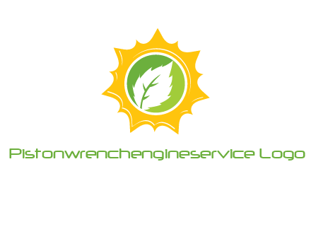 leaf in centre of sun logo