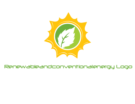 leaf in centre of sun logo