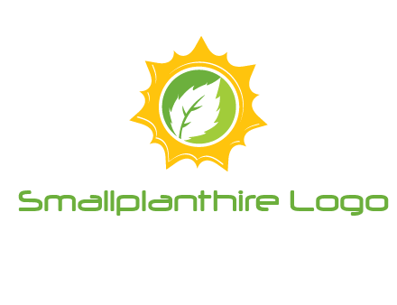 leaf in centre of sun logo